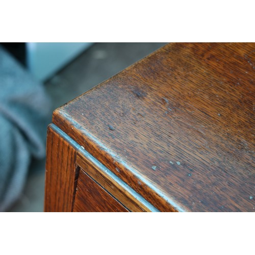 52A - SOLID OAK EDWARDIAN CHEST OF DRAWERS WITH TEAR DROP HANDLES 
76 X 54 X 92CM