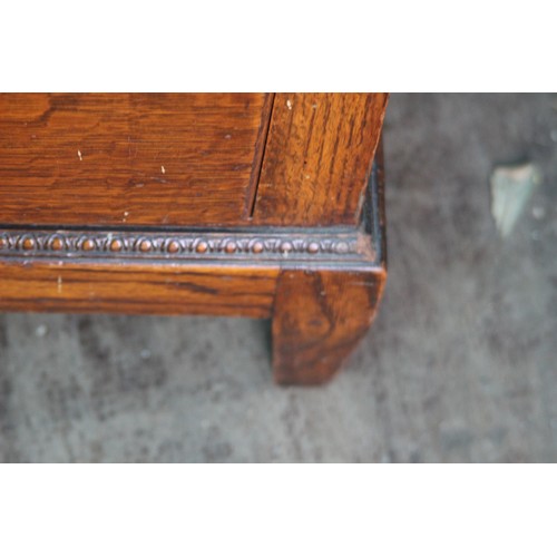 52A - SOLID OAK EDWARDIAN CHEST OF DRAWERS WITH TEAR DROP HANDLES 
76 X 54 X 92CM