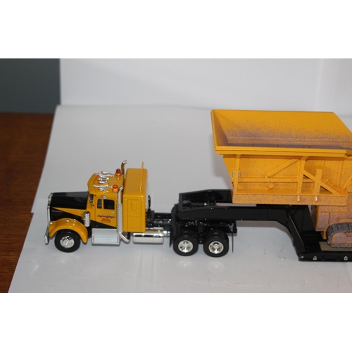 332 - CORGI KENWORTH W925 WITH KING TRAILER AND ROCK CRUSHER LOAD DIE-CAST MODEL WITH BOX