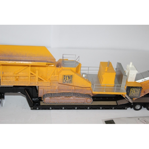 332 - CORGI KENWORTH W925 WITH KING TRAILER AND ROCK CRUSHER LOAD DIE-CAST MODEL WITH BOX