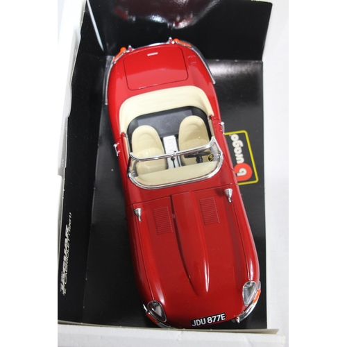 374 - BURAGO JAGUAR E CABRIOLET 1961 COD 3016 CAR MODEL WITH BOX