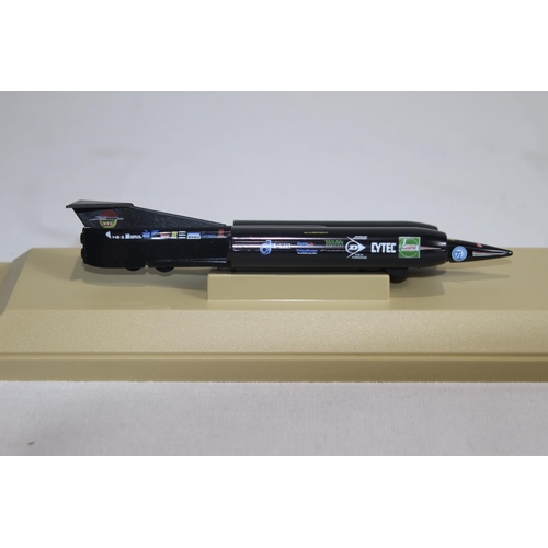 386 - THRUST SSC SUPER SONIC CAR DIE-CAST MODEL WITH BOX - A/F