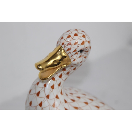 155 - SIGNED POTTERY DUCK 
24CM