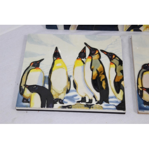 160 - 3 X PORCELIAN PENGUIN PLAQUES 
35 X 28CM