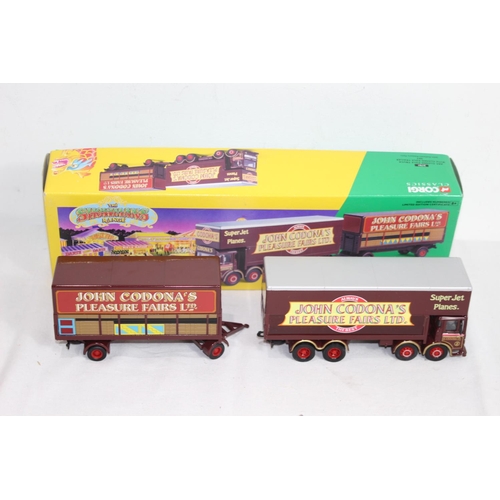 484 - CORGI JOHN CODONAS FAIRS CLOSED POLE TRUCK AND TRAILER SET 21701