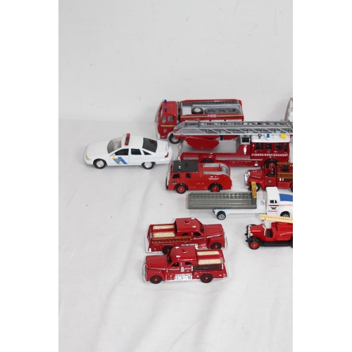 493 - LARGE QUANTITY OF DIE-CAST FIRE TRUCKS WITHOUT BOXES