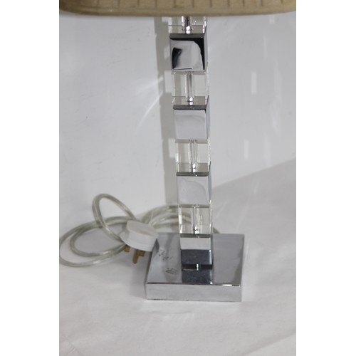 176 - PAIR OF MODERN MIRRORED LAMPS 
64CM