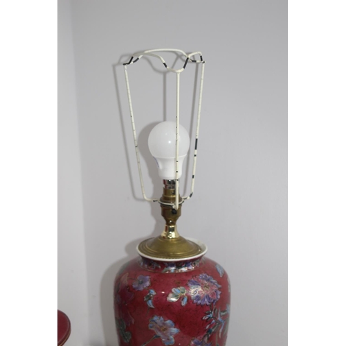 189 - 2 X ORENTIAL STYLE VASE LAMPS 
58CM