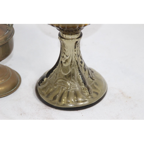 192 - 2 X VINTAGE OIL LAMPS 
16CM