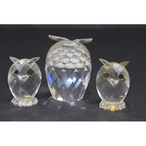 207 - 3 X SWAROVSKI OWLS