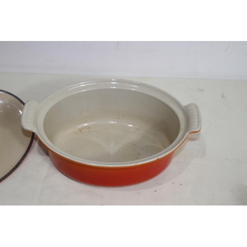 653 - LE CREUSET CASSEROLE DISH SIZE 22