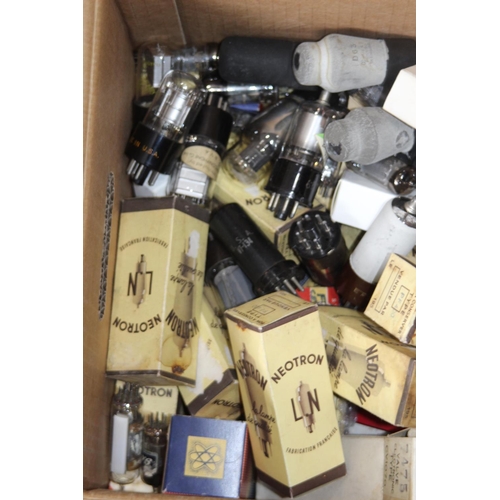 672 - BOX OF RADIO VALVES ETC