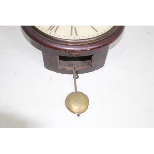 717 - ANTIQUE WEST-MINISTER WALL CLOCK BY PEARCE WITH FUSEE MOVEMENT 
34CM