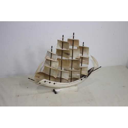 721 - MODEL BOAT MADE OF SHELLS 
42CM