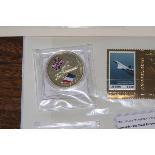 982 - QUANTITY OF CONCORDE STAMPS AND COINS