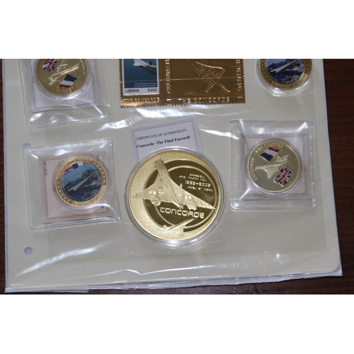 982 - QUANTITY OF CONCORDE STAMPS AND COINS