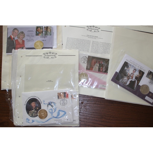 987 - QUANTITY OF FIRST DAY COVER COINS AND STAMPS