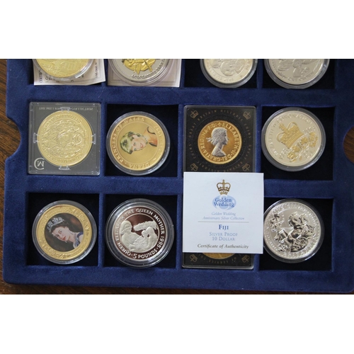 990 - LARGE QUANTITY OF MIXED COMMEMORATIVE COINS INCLUDING SILVER PROOFS