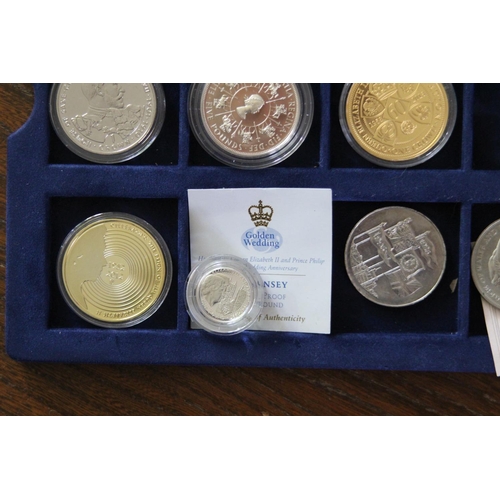 991 - QUANTITY OF MIXED COMMEMORATIVE COINS INCLUDING SILVER PROOFS