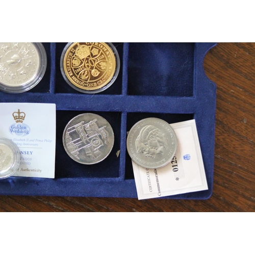 991 - QUANTITY OF MIXED COMMEMORATIVE COINS INCLUDING SILVER PROOFS