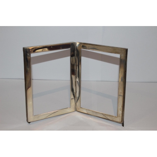 1027 - SILVER DOUBLE PICTURE FRAME - 124G - LONDON - NO GLASS