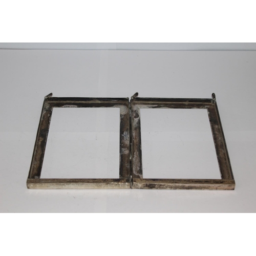 1027 - SILVER DOUBLE PICTURE FRAME - 124G - LONDON - NO GLASS