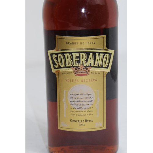 539 - BOTTLE OF SOBERANO BRANDY