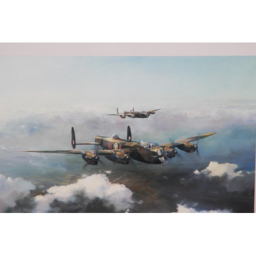 57 - SIGNED PRINT OF A LANCASTER BOMBER 
53 X 37CM