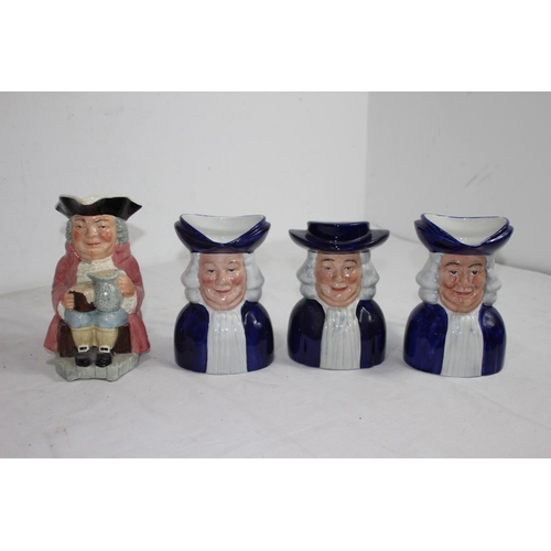 806 - 3 X TOBY JUGS AND MONEY BOX 
21CM