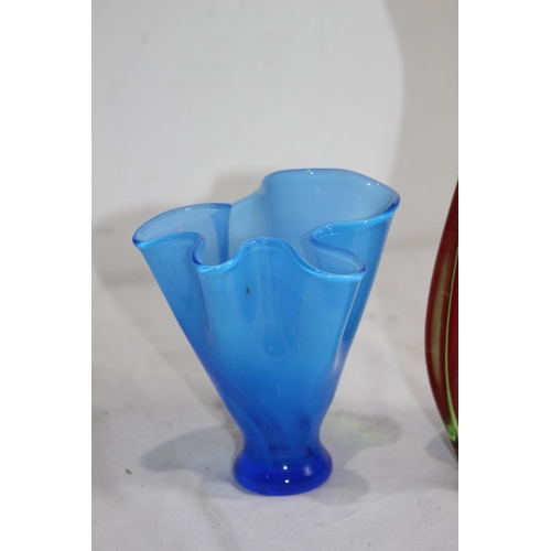 808 - 3 X ART GLASS VASES 
25CM