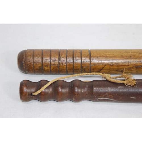 941 - 2 X ANTIQUE TRUNCHEONS