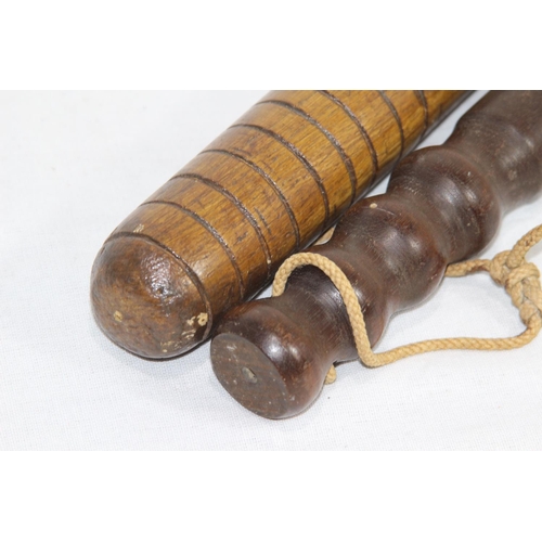 941 - 2 X ANTIQUE TRUNCHEONS