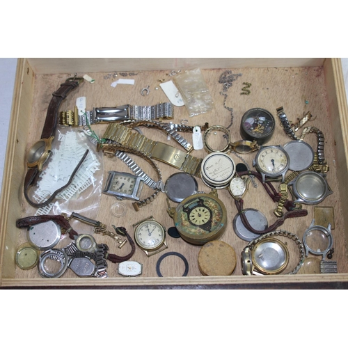 955 - VINTAGE JEWELLERS AND WATCH MAKERS CABINET AND CONTENT 
50 X 35CM