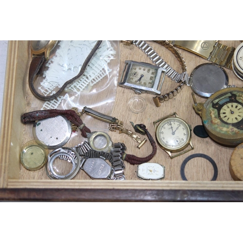 955 - VINTAGE JEWELLERS AND WATCH MAKERS CABINET AND CONTENT 
50 X 35CM