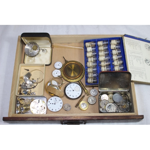 955 - VINTAGE JEWELLERS AND WATCH MAKERS CABINET AND CONTENT 
50 X 35CM