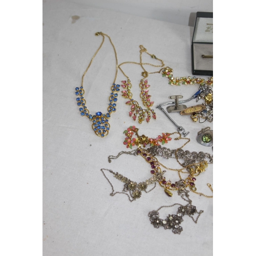 966 - BOX OF COSTUME JEWELLERY ETC