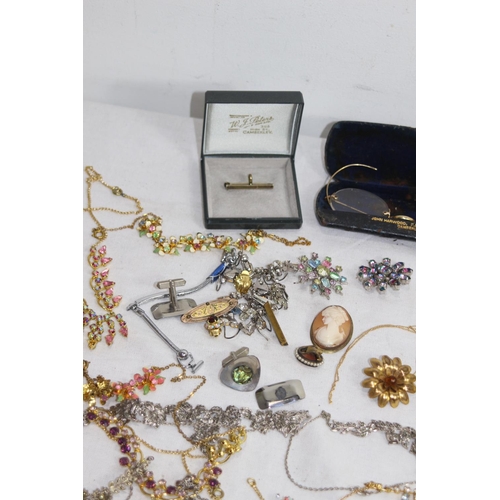 966 - BOX OF COSTUME JEWELLERY ETC