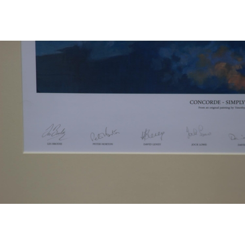 80 - CONCORDE PICTURE SIGNED BY SEVEN CONCORDE PILOTS 
61 X 53CM