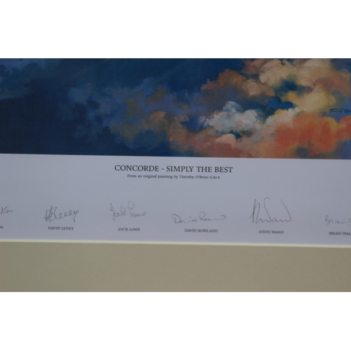 80 - CONCORDE PICTURE SIGNED BY SEVEN CONCORDE PILOTS 
61 X 53CM