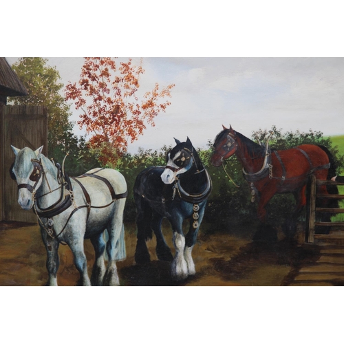 89 - SIGNED OIL ON CANVAS OF HORSES
100 X 70CM