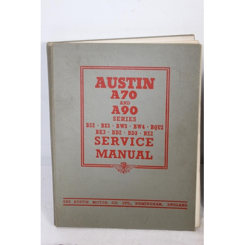 879 - 2 X VINTAGE MANUALS AND CAR BADGES