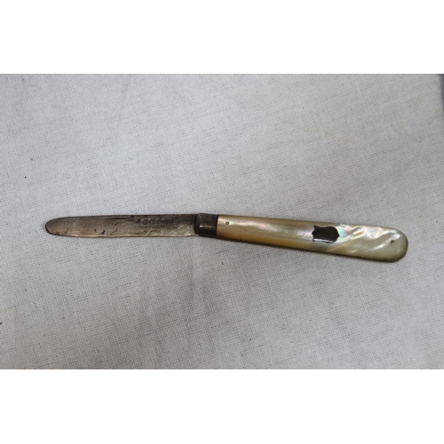 894 - ANTIQUE SILVER 1896 JOHN COWLISHAW FRUIT KNIFE