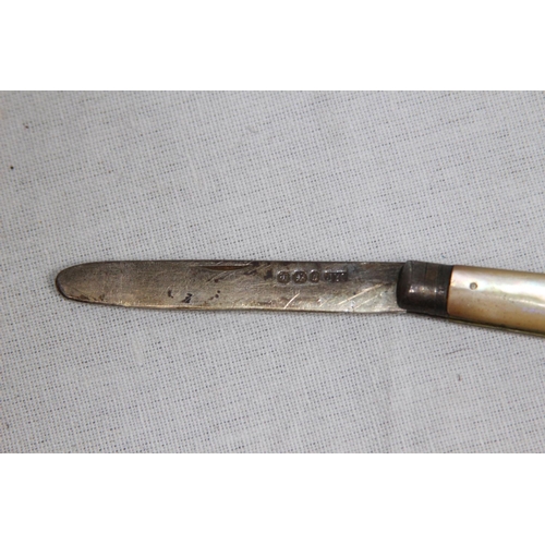 894 - ANTIQUE SILVER 1896 JOHN COWLISHAW FRUIT KNIFE