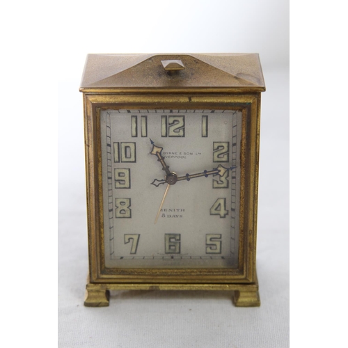 896 - ANTIQUE JOHN BYRNE AND SON LTD ZENITH CARRIAGE CLOCK IN CASE
10 X 8CM