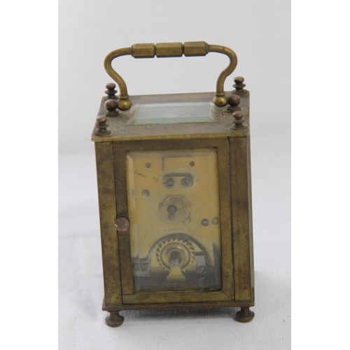 897 - ANTIQUE CARRIAGE CLOCK
10 X 6CM