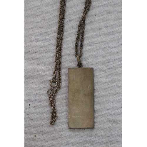 905 - SILVER CONCORDE INGOT ON CHAIN