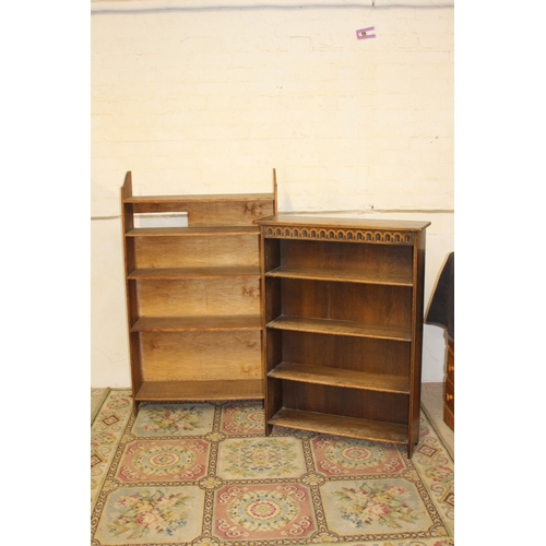 7 - 2 X VINTAGE OAK BOOKCASES 
77 X 130CM