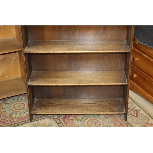 7 - 2 X VINTAGE OAK BOOKCASES 
77 X 130CM