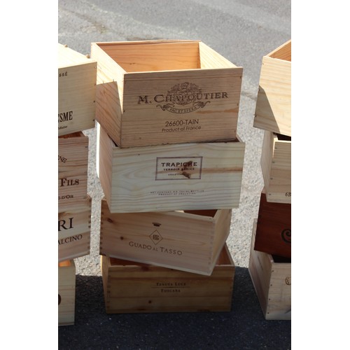 22 - QUANTITY OF WOODEN WINE BOXES X12