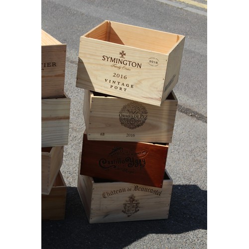 22 - QUANTITY OF WOODEN WINE BOXES X12